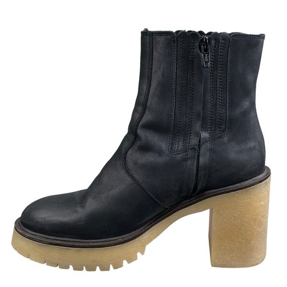Free People Women's James Black Leather Chelsea Boots Size 39 US 9 - Picture 2 of 15
